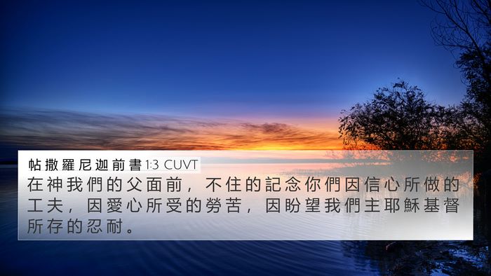 帖 撒 羅 尼 迦 前 書 1:3 CUVT Bible Verse Image