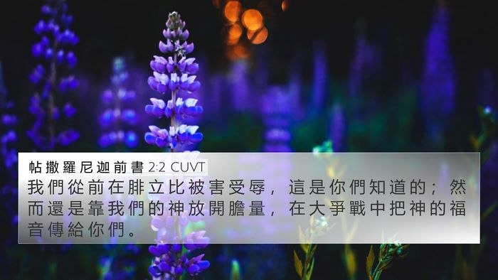 帖 撒 羅 尼 迦 前 書 2:2 CUVT Bible Verse Image
