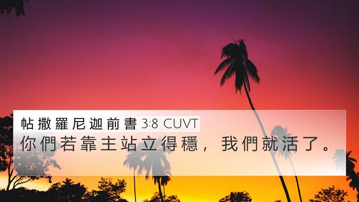 帖 撒 羅 尼 迦 前 書 3:8 CUVT Bible Verse Image