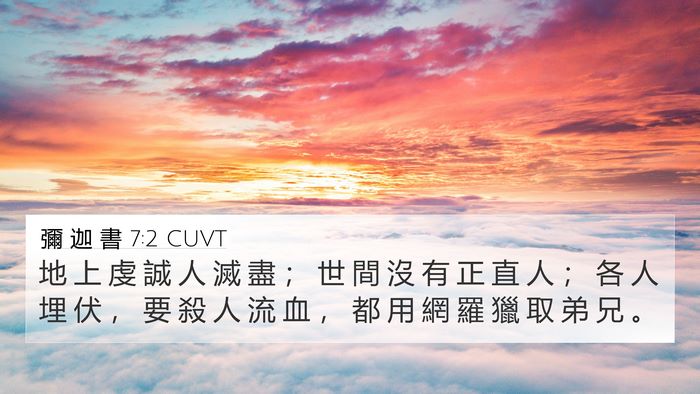 彌 迦 書 7:2 CUVT Bible Verse Image