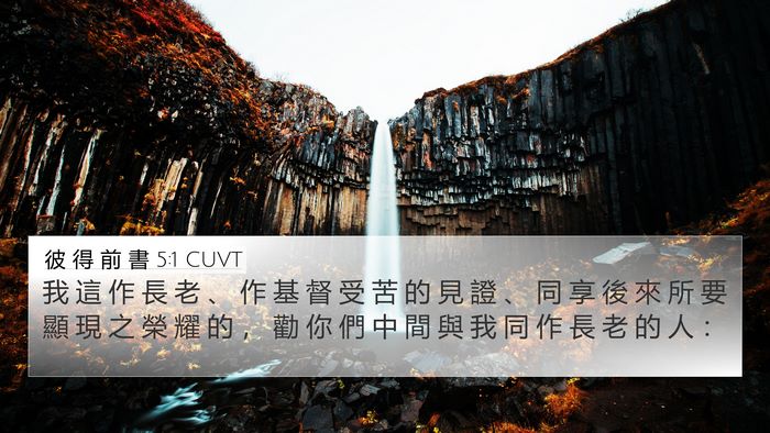 彼 得 前 書 5:1 CUVT Bible Verse Image