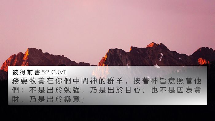 彼 得 前 書 5:2 CUVT Bible Verse Image