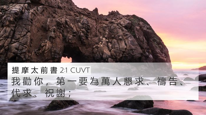 提 摩 太 前 書 2:1 CUVT Bible Verse Image