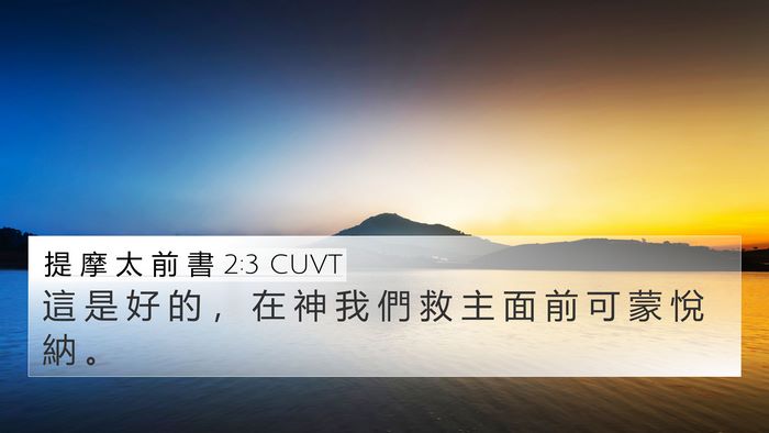 提 摩 太 前 書 2:3 CUVT 4K Wallpaper - 這 是 好 的 ， 在 神 我 們 救 主 面 - 4K Wallpaper Bible Verse