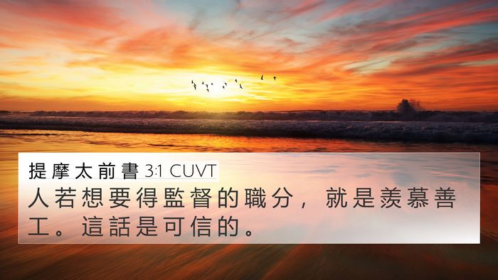 提 摩 太 前 書 3:1 CUVT 4K Wallpaper - 人 若 想 要 得 監 督 的 職 分 ， 就 - 4K Wallpaper Bible Verse