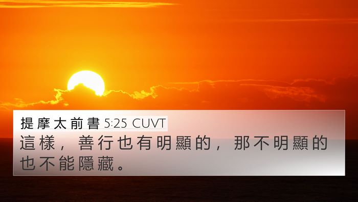 提 摩 太 前 書 5:25 CUVT 4K Wallpaper - 這 樣 ， 善 行 也 有 明 顯 的 ， 那 - 4K Wallpaper Bible Verse