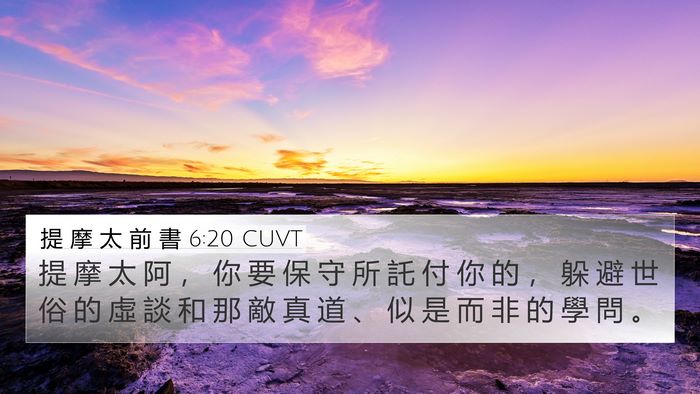 提 摩 太 前 書 6:20 CUVT Bible Verse Image