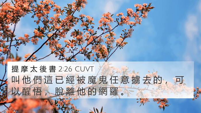 提 摩 太 後 書 2:26 CUVT Bible Verse Image