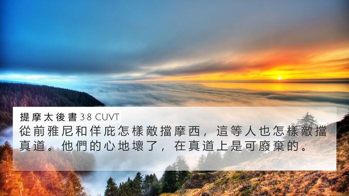 提 摩 太 後 書 3:8 CUVT Bible Verse Image