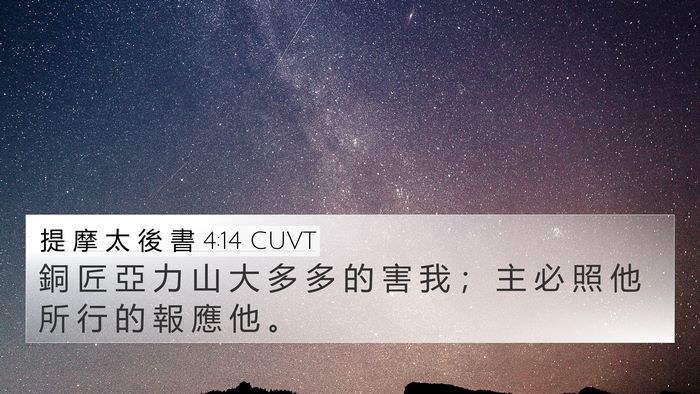提 摩 太 後 書 4:14 CUVT Bible Verse Image