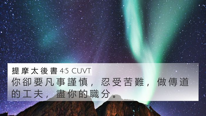 提 摩 太 後 書 4:5 CUVT Bible Verse Image