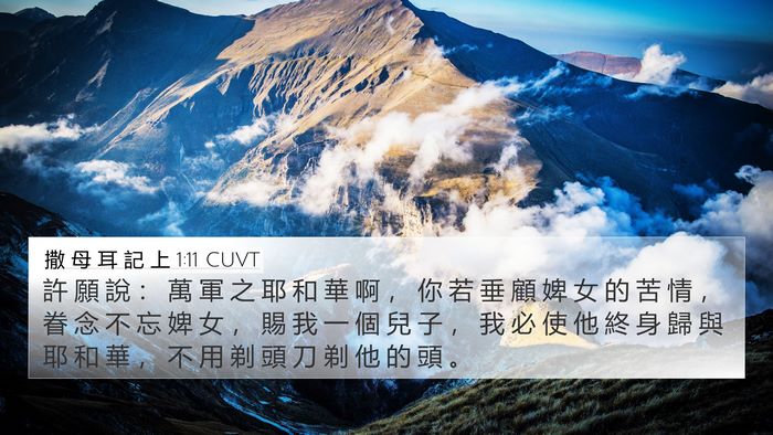 撒 母 耳 記 上 1:11 CUVT Bible Verse Image