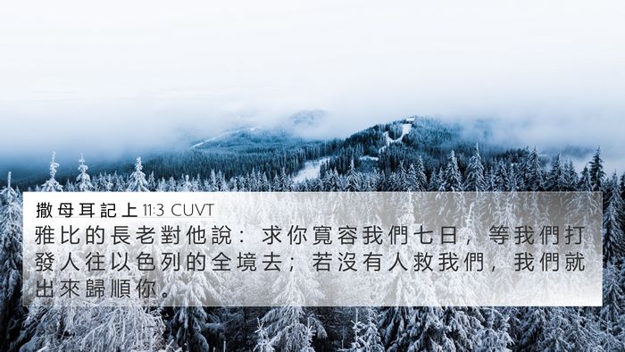撒 母 耳 記 上 11:3 CUVT 4K Wallpaper - 雅 比 的 長 老 對 他 說 ： 求 你 寬 - 4K Wallpaper Bible Verse