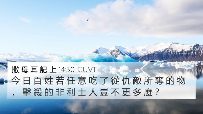 撒 母 耳 記 上 14:30 CUVT 4K Wallpaper - 今 日 百 姓 若 任 意 吃 了 從 仇 敵 - 4K Wallpaper Bible Verse