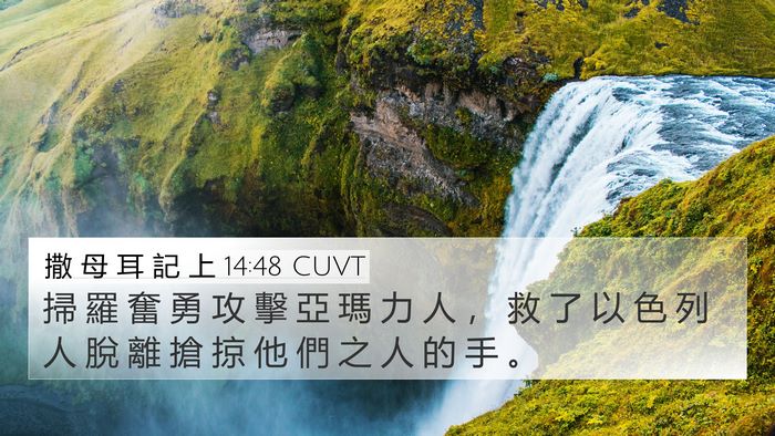 撒 母 耳 記 上 14:48 CUVT 4K Wallpaper - 掃 羅 奮 勇 攻 擊 亞 瑪 力 人 ， 救 - 4K Wallpaper Bible Verse