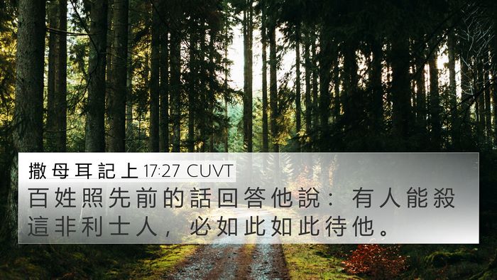 撒 母 耳 記 上 17:27 CUVT 4K Wallpaper - 百 姓 照 先 前 的 話 回 答 他 說 ： - 4K Wallpaper Bible Verse