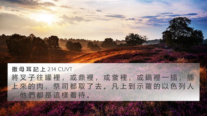 撒 母 耳 記 上 2:14 CUVT 4K Wallpaper - 將 叉 子 往 罐 裡 ， 或 鼎 裡 ， 或 - 4K Wallpaper Bible Verse