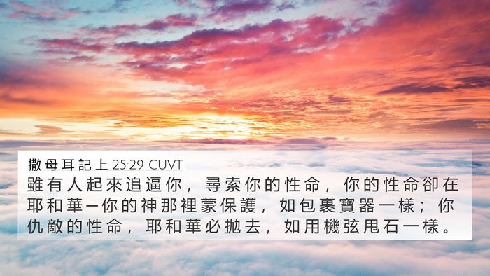 撒 母 耳 記 上 25:29 CUVT Bible Verse Image