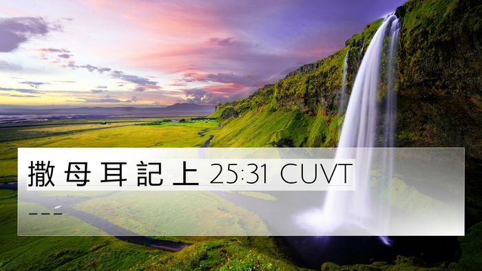 撒 母 耳 記 上 25:31 CUVT Bible Verse Image