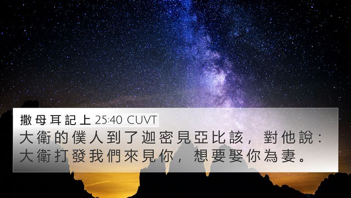撒 母 耳 記 上 25:40 CUVT 4K Wallpaper - 大 衛 的 僕 人 到 了 迦 密 見 亞 比 - 4K Wallpaper Bible Verse