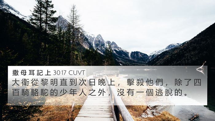 撒 母 耳 記 上 30:17 CUVT Bible Verse Image