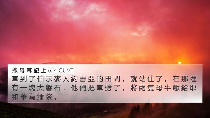 撒 母 耳 記 上 6:14 CUVT Bible Verse Image