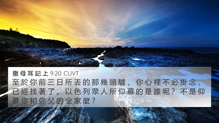 撒 母 耳 記 上 9:20 CUVT 4K Wallpaper - 至 於 你 前 三 日 所 丟 的 那 幾 頭 - 4K Wallpaper Bible Verse