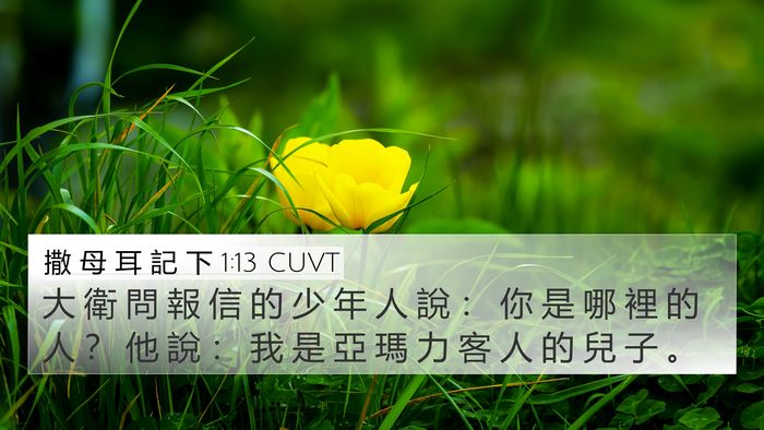 撒 母 耳 記 下 1:13 CUVT Bible Verse Image