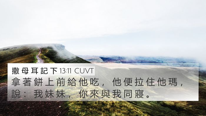 撒 母 耳 記 下 13:11 CUVT 4K Wallpaper - 拿 著 餅 上 前 給 他 吃 ， 他 便 拉 - 4K Wallpaper Bible Verse