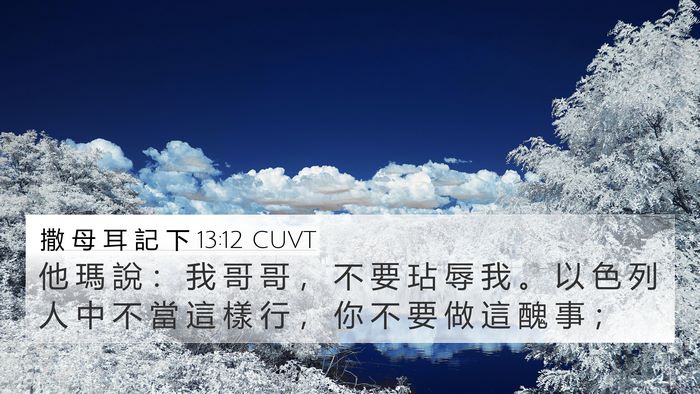 撒 母 耳 記 下 13:12 CUVT 4K Wallpaper - 他 瑪 說 ： 我 哥 哥 ， 不 要 玷 辱 - 4K Wallpaper Bible Verse