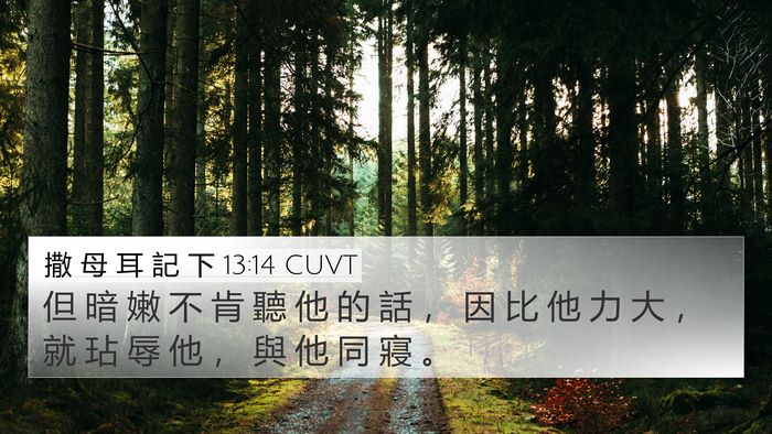 撒 母 耳 記 下 13:14 CUVT Bible Verse Image