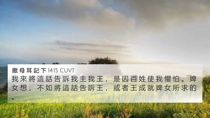 撒 母 耳 記 下 14:15 CUVT 4K Wallpaper - 我 來 將 這 話 告 訴 我 主 我 王 ， - 4K Wallpaper Bible Verse