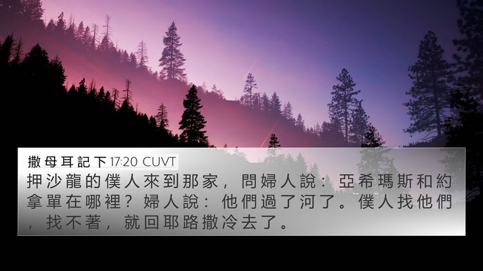 撒 母 耳 記 下 17:20 CUVT Bible Verse Image