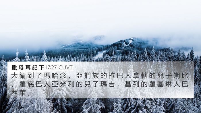 撒 母 耳 記 下 17:27 CUVT 4K Wallpaper - 大 衛 到 了 瑪 哈 念 ， 亞 捫 族 的 - 4K Wallpaper Bible Verse