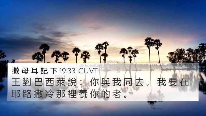 撒 母 耳 記 下 19:33 CUVT 4K Wallpaper - 王 對 巴 西 萊 說 ： 你 與 我 同 去 - 4K Wallpaper Bible Verse