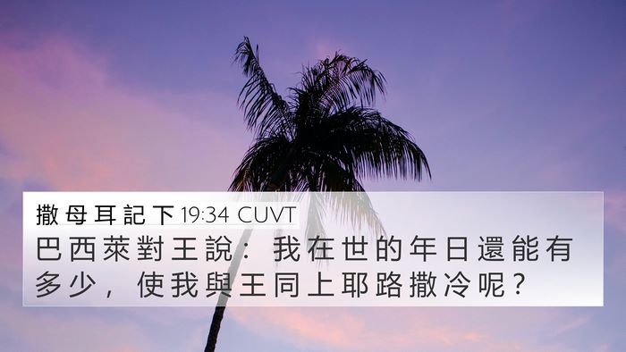 撒 母 耳 記 下 19:34 CUVT 4K Wallpaper - 巴 西 萊 對 王 說 ： 我 在 世 的 年 - 4K Wallpaper Bible Verse