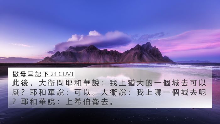 撒 母 耳 記 下 2:1 CUVT Bible Verse Image