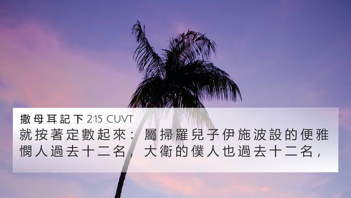 撒 母 耳 記 下 2:15 CUVT 4K Wallpaper - 就 按 著 定 數 起 來 ： 屬 掃 羅 兒 - 4K Wallpaper Bible Verse