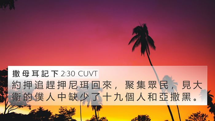 撒 母 耳 記 下 2:30 CUVT 4K Wallpaper - 約 押 追 趕 押 尼 珥 回 來 ， 聚 集 - 4K Wallpaper Bible Verse