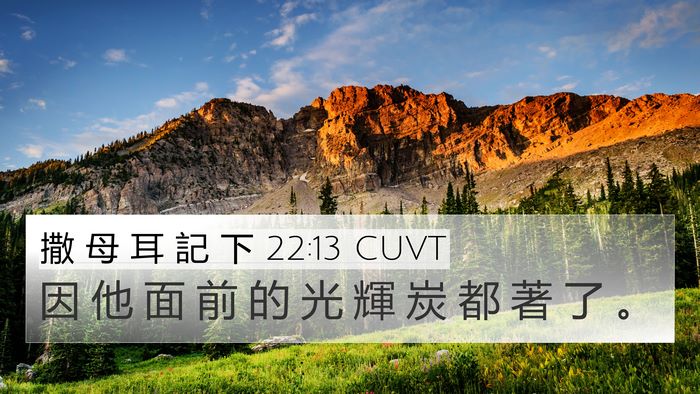 撒 母 耳 記 下 22:13 CUVT 4K Wallpaper - 因 他 面 前 的 光 輝 炭 都 著 了 - 4K Wallpaper Bible Verse