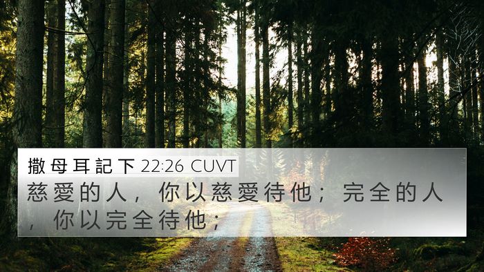 撒 母 耳 記 下 22:26 CUVT 4K Wallpaper - 慈 愛 的 人 ， 你 以 慈 愛 待 他 ； - 4K Wallpaper Bible Verse