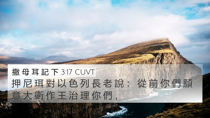 撒 母 耳 記 下 3:17 CUVT 4K Wallpaper - 押 尼 珥 對 以 色 列 長 老 說 ： 從 - 4K Wallpaper Bible Verse