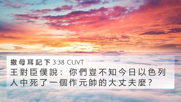 撒 母 耳 記 下 3:38 CUVT 4K Wallpaper - 王 對 臣 僕 說 ： 你 們 豈 不 知 今 - 4K Wallpaper Bible Verse
