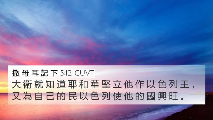 撒 母 耳 記 下 5:12 CUVT 4K Wallpaper - 大 衛 就 知 道 耶 和 華 堅 立 他 作 - 4K Wallpaper Bible Verse