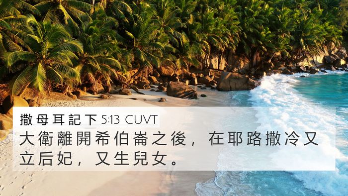 撒 母 耳 記 下 5:13 CUVT Bible Verse Image