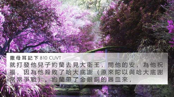 撒 母 耳 記 下 8:10 CUVT Bible Verse Image