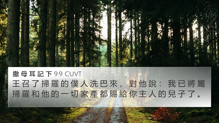 撒 母 耳 記 下 9:9 CUVT Bible Verse Image