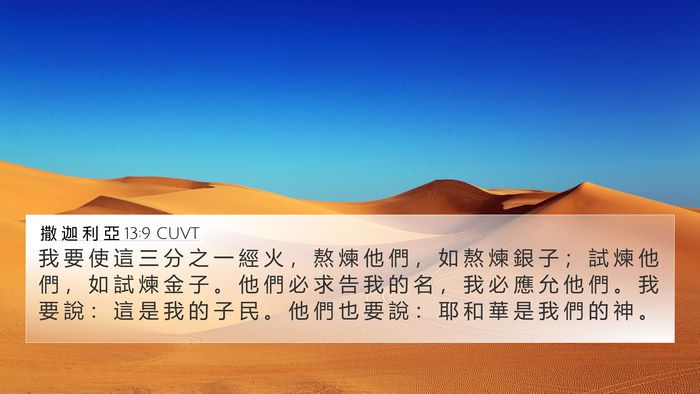 撒 迦 利 亞 13:9 CUVT Bible Verse Image