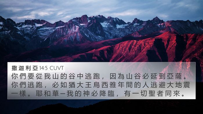 撒 迦 利 亞 14:5 CUVT Bible Verse Image