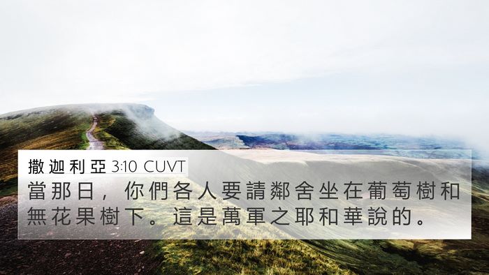 撒 迦 利 亞 3:10 CUVT Bible Verse Image